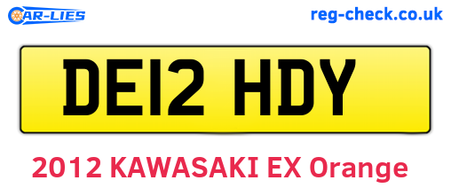 DE12HDY are the vehicle registration plates.