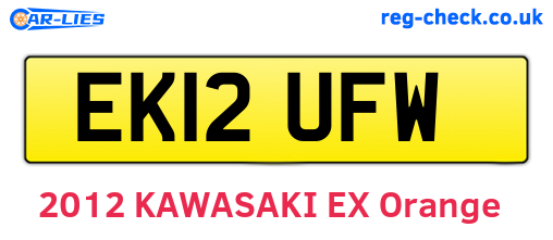 EK12UFW are the vehicle registration plates.