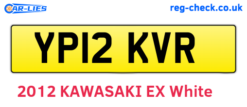 YP12KVR are the vehicle registration plates.