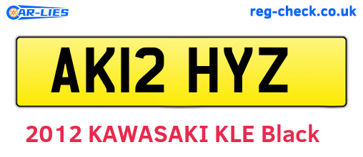 AK12HYZ are the vehicle registration plates.