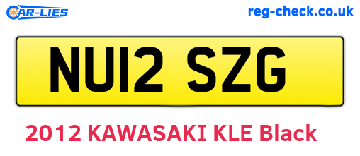 NU12SZG are the vehicle registration plates.