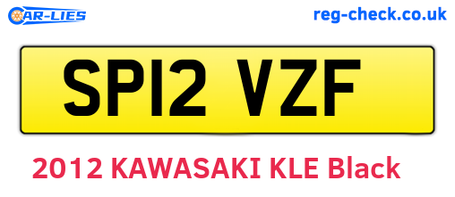 SP12VZF are the vehicle registration plates.