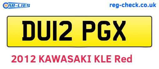DU12PGX are the vehicle registration plates.