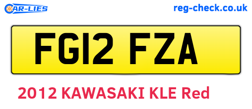 FG12FZA are the vehicle registration plates.