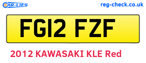 FG12FZF are the vehicle registration plates.