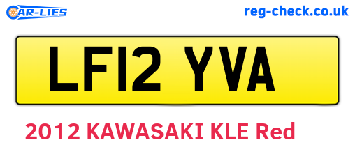 LF12YVA are the vehicle registration plates.