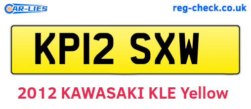 KP12SXW are the vehicle registration plates.