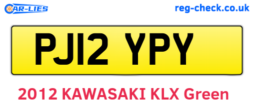 PJ12YPY are the vehicle registration plates.