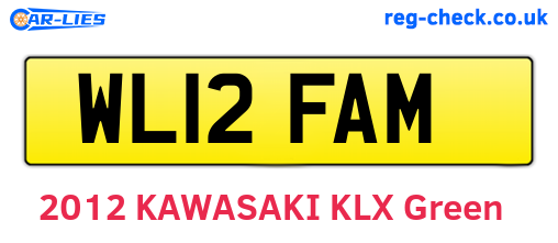 WL12FAM are the vehicle registration plates.
