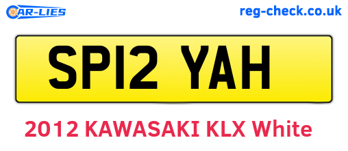 SP12YAH are the vehicle registration plates.