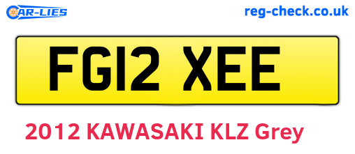 FG12XEE are the vehicle registration plates.
