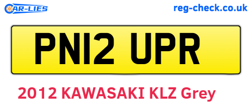 PN12UPR are the vehicle registration plates.