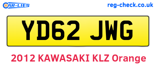 YD62JWG are the vehicle registration plates.