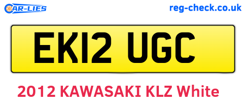 EK12UGC are the vehicle registration plates.