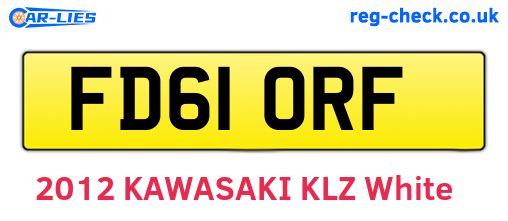 FD61ORF are the vehicle registration plates.
