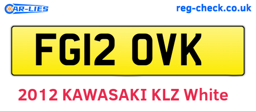 FG12OVK are the vehicle registration plates.