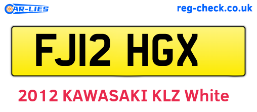 FJ12HGX are the vehicle registration plates.
