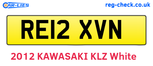 RE12XVN are the vehicle registration plates.