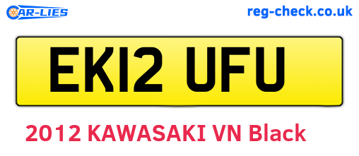 EK12UFU are the vehicle registration plates.