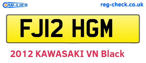FJ12HGM are the vehicle registration plates.