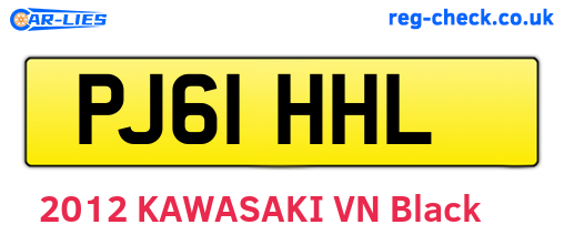PJ61HHL are the vehicle registration plates.