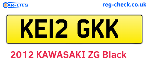 KE12GKK are the vehicle registration plates.