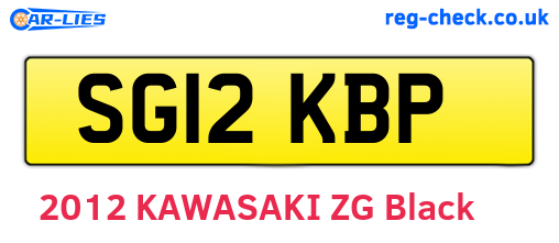 SG12KBP are the vehicle registration plates.