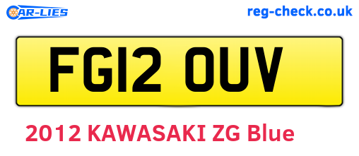 FG12OUV are the vehicle registration plates.