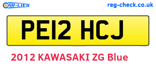 PE12HCJ are the vehicle registration plates.