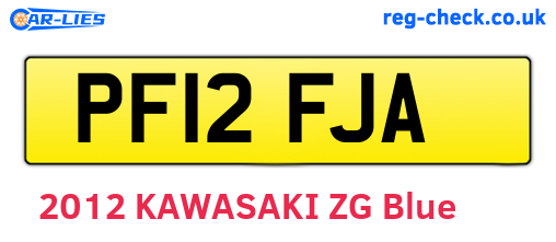 PF12FJA are the vehicle registration plates.