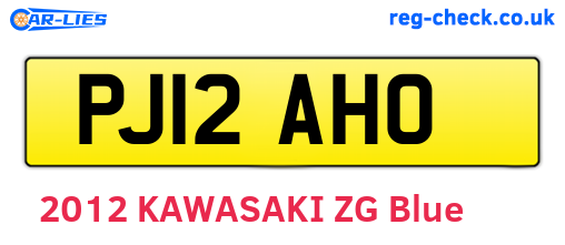 PJ12AHO are the vehicle registration plates.