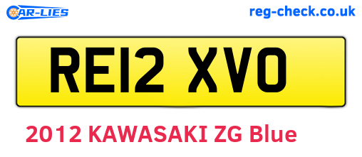 RE12XVO are the vehicle registration plates.