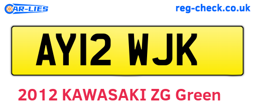 AY12WJK are the vehicle registration plates.