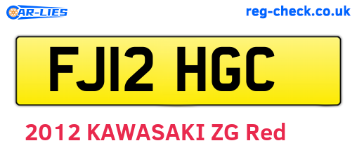 FJ12HGC are the vehicle registration plates.