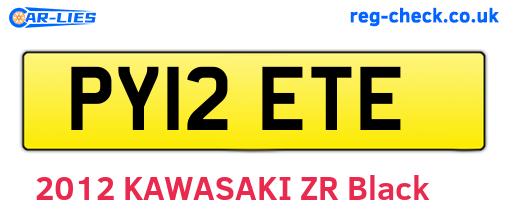 PY12ETE are the vehicle registration plates.