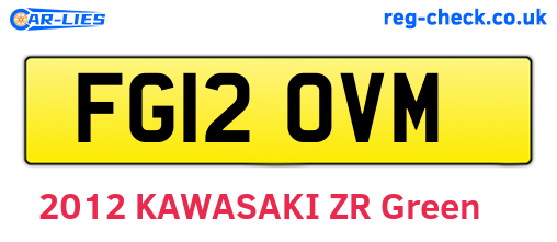 FG12OVM are the vehicle registration plates.