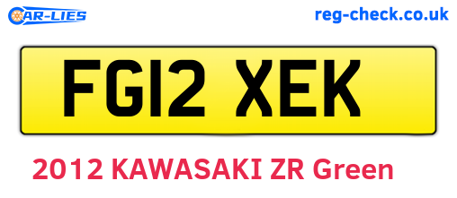 FG12XEK are the vehicle registration plates.
