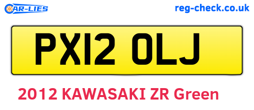PX12OLJ are the vehicle registration plates.