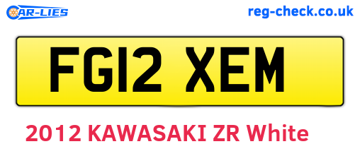 FG12XEM are the vehicle registration plates.