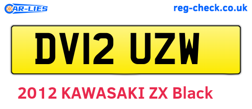 DV12UZW are the vehicle registration plates.
