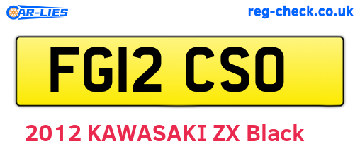 FG12CSO are the vehicle registration plates.