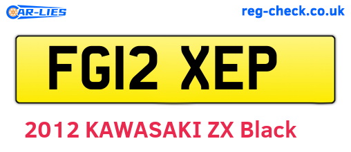 FG12XEP are the vehicle registration plates.