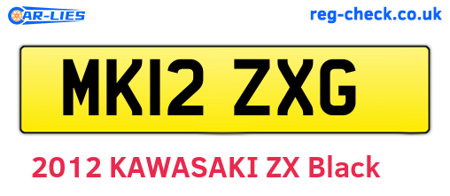 MK12ZXG are the vehicle registration plates.