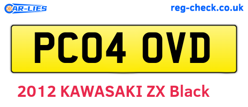 PC04OVD are the vehicle registration plates.