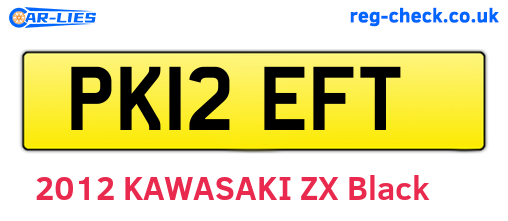 PK12EFT are the vehicle registration plates.