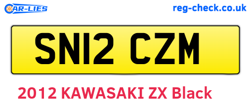 SN12CZM are the vehicle registration plates.