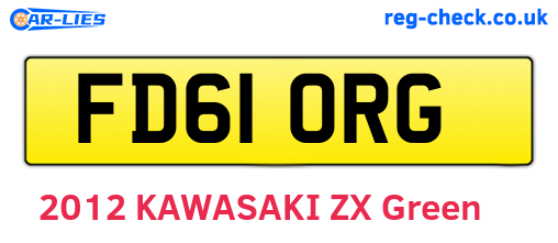 FD61ORG are the vehicle registration plates.