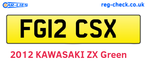 FG12CSX are the vehicle registration plates.