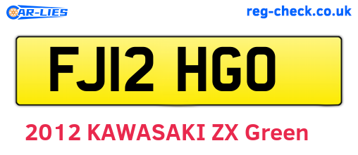 FJ12HGO are the vehicle registration plates.