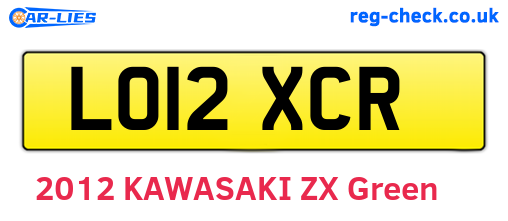 LO12XCR are the vehicle registration plates.